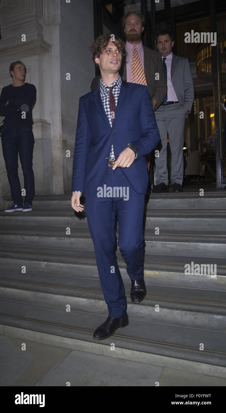 Matthew Gray Gubler tritt aus Corinthia Hotel nach Marvels "Agent Carter" Screening: Matthew Gray Gubler wo: London, Vereinigtes Königreich bei: 22. Juni 2015 Stockfoto