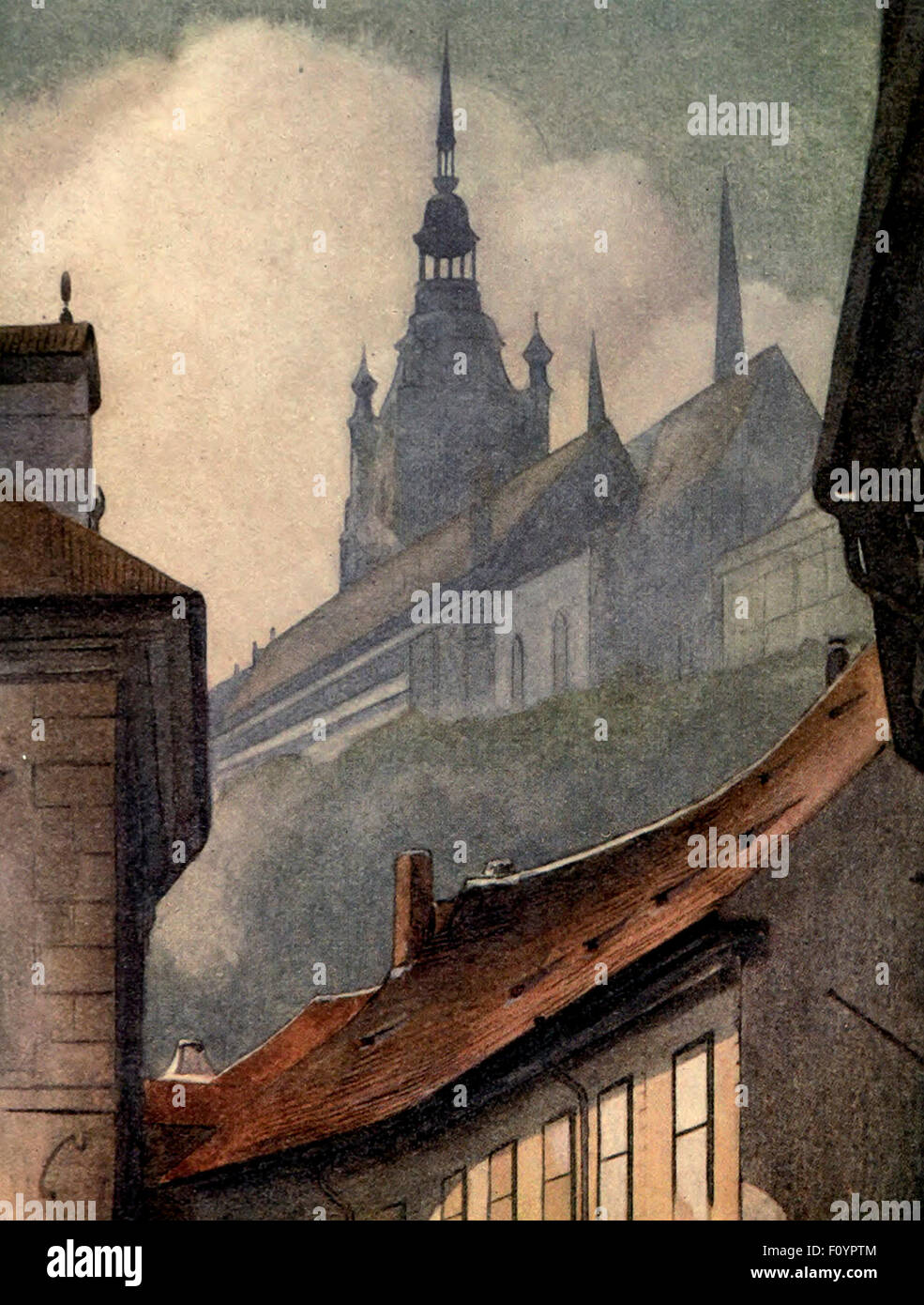 Prag: Der Hradschin aus Wallensteinstrasse, Österreich-Ungarn, um 1910 Stockfoto