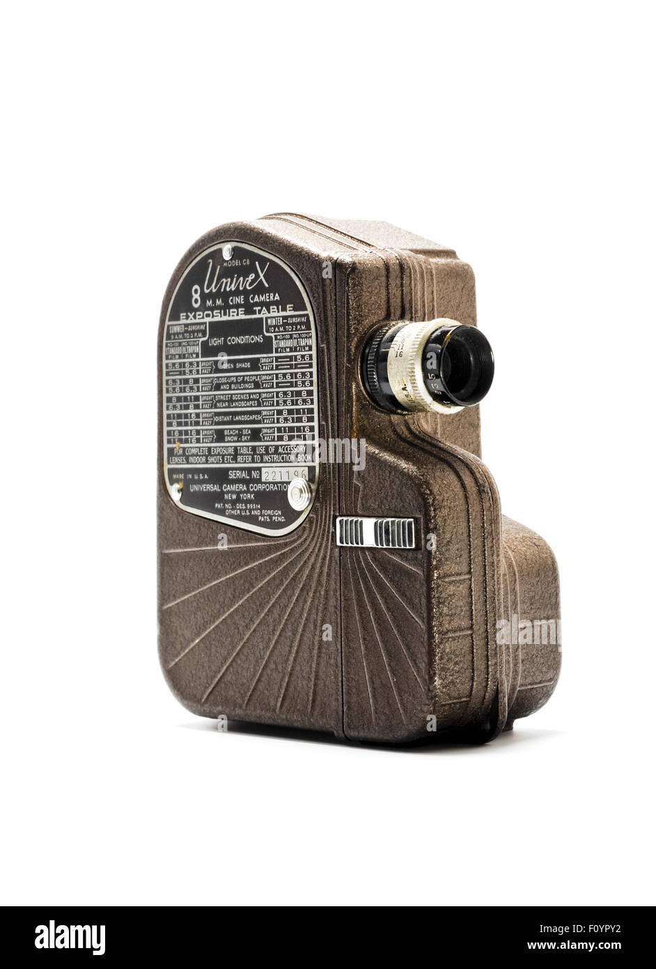 Die Universal Kamera Corporation Miniatur Univex 8mm Film Spionkamera Stockfoto