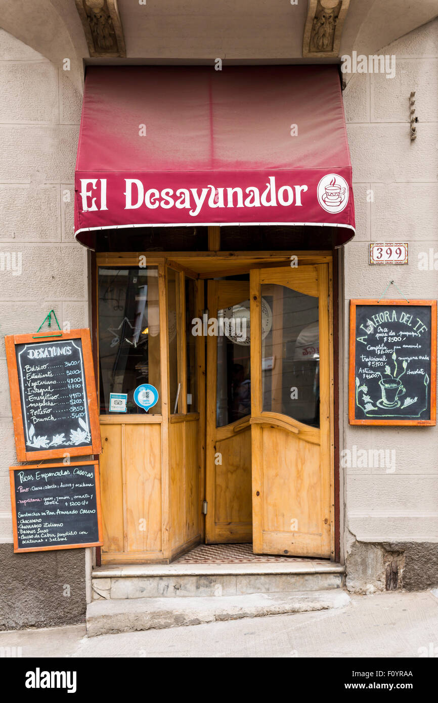El Desayunador Restaurant, Cerro Alegre, Valparaiso, Chile Stockfoto