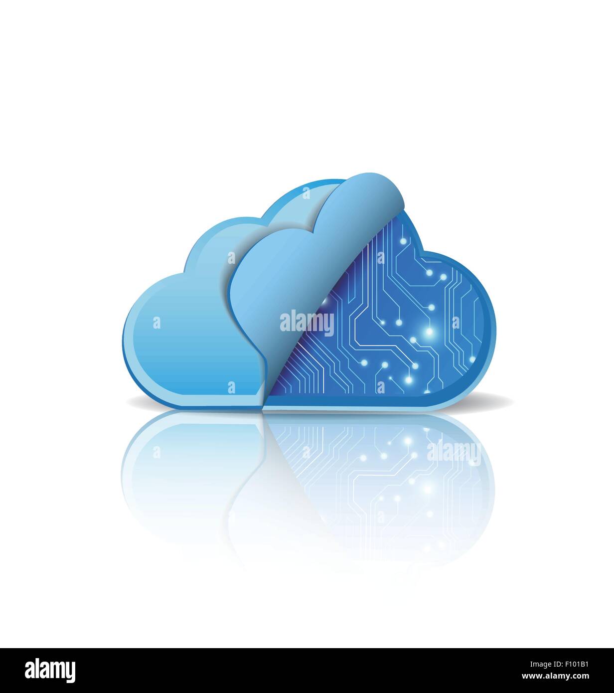 Cloud computing mit Elektronikeinsatz Stock Vektor