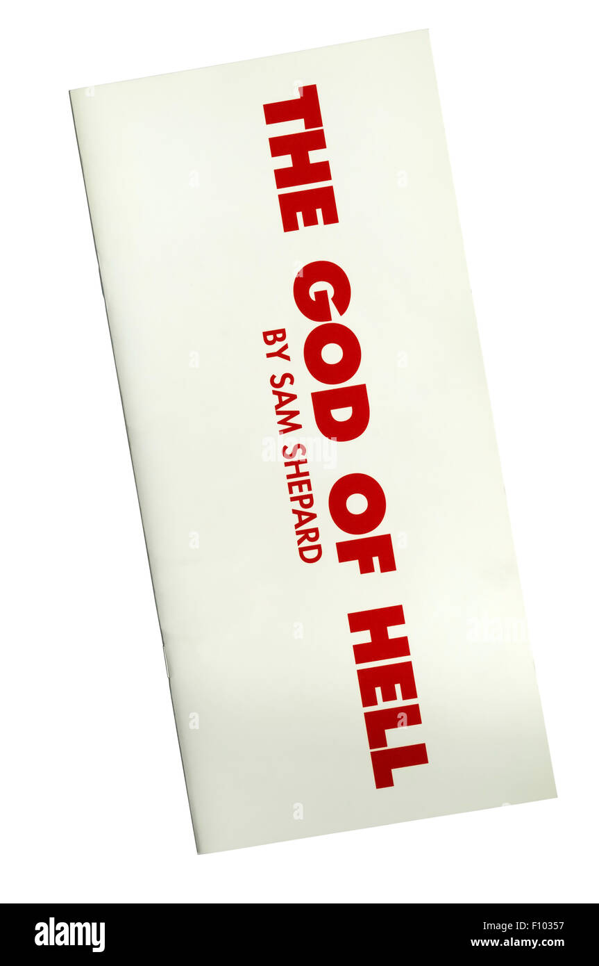 Programm für die 2005-Europa-Premiere der Gott der Hölle von Sam Shepard am Donmar Warehouse. Stockfoto