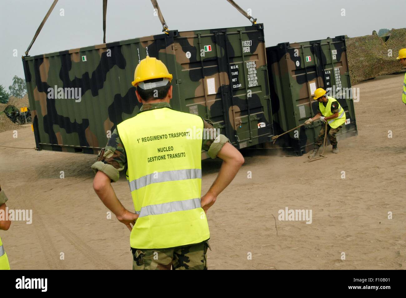 Schnelleingreiftruppe der NATO, italienische Kontingent der Selbsthilfegruppe, logistische Übung Stockfoto