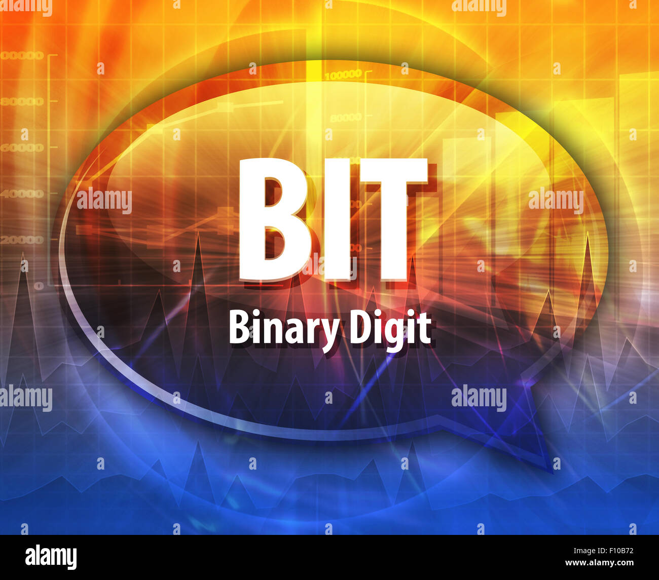 Rede-Blase Darstellung der Informationen Technologie Abkürzung Abkürzung Begriffsdefinition BIT Binary Digit Stockfoto