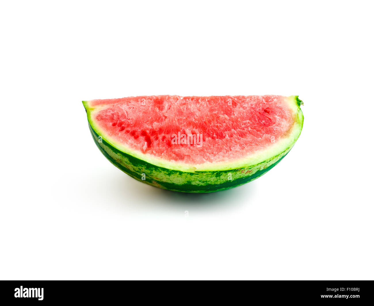 Isolierte Stück Wassermelone ohne Samen, Quartal sideview Stockfoto