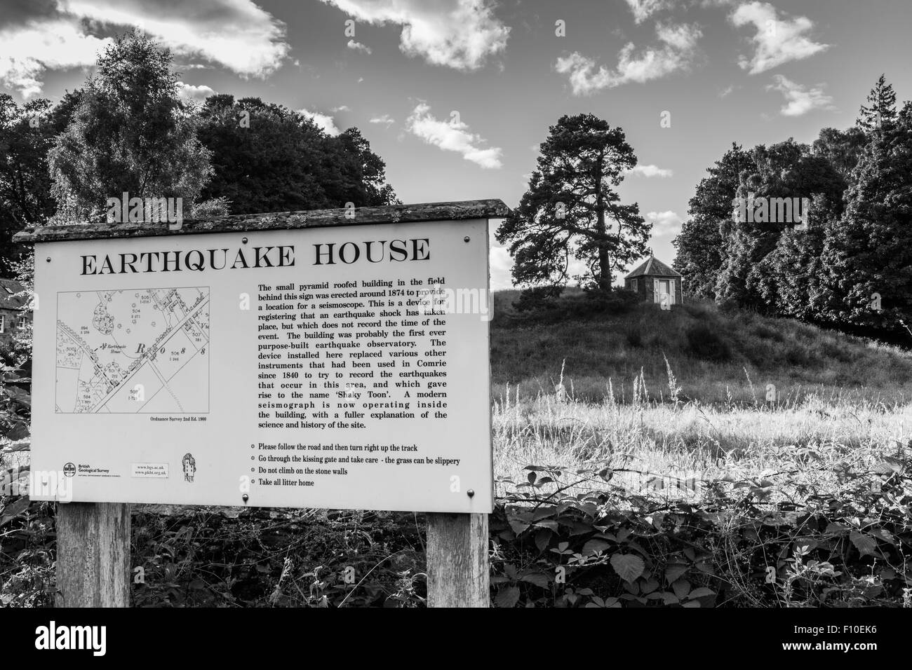 Das Erdbeben-Haus in Comrie, Perthshire, Schottland, UK Stockfoto
