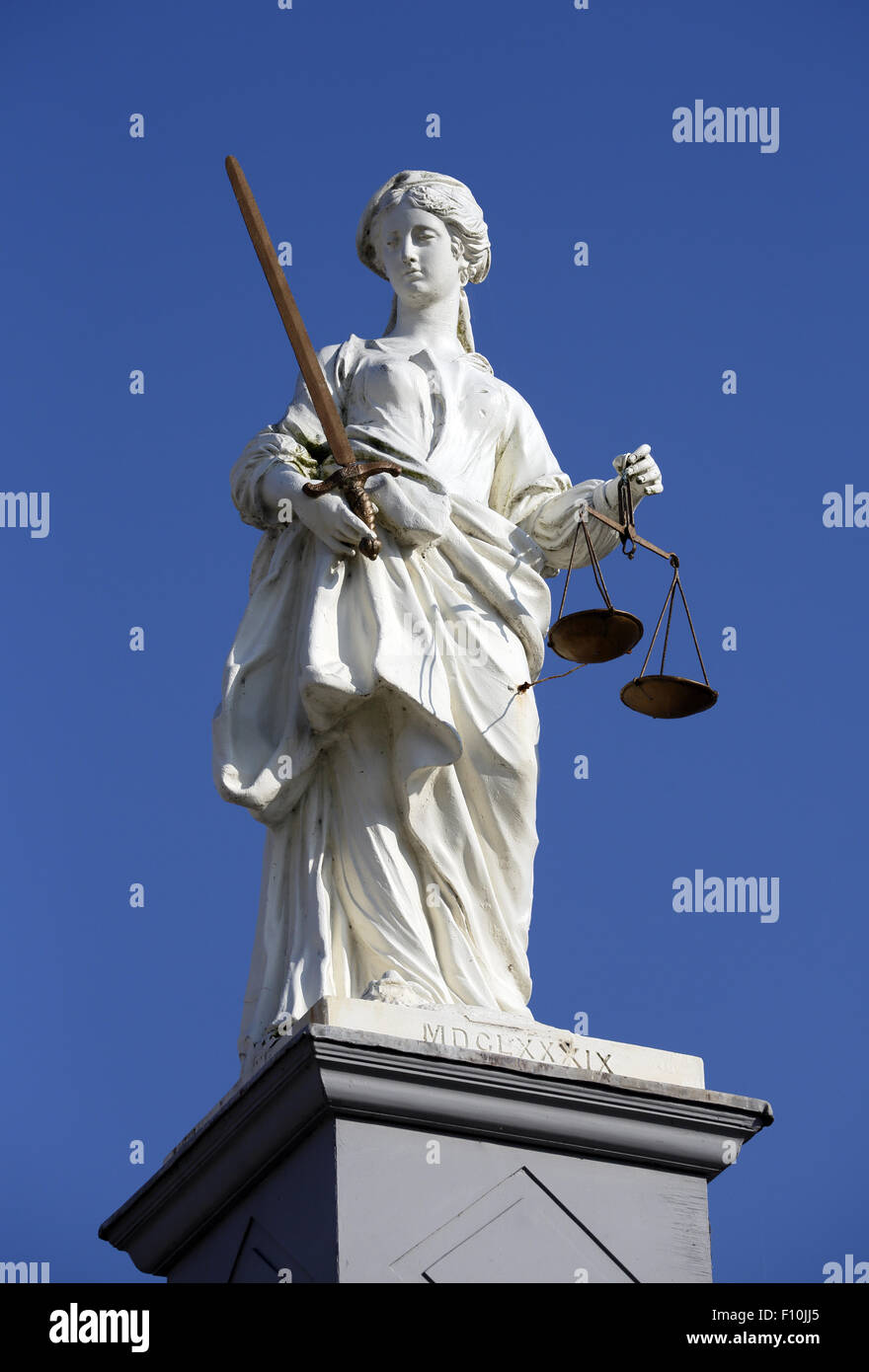 Justitia Statue. Stockfoto