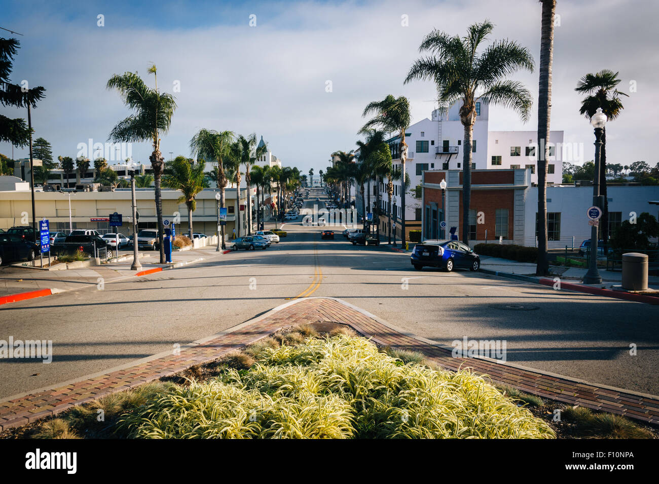 Blick auf die California Street, in Ventura, Kalifornien. Stockfoto