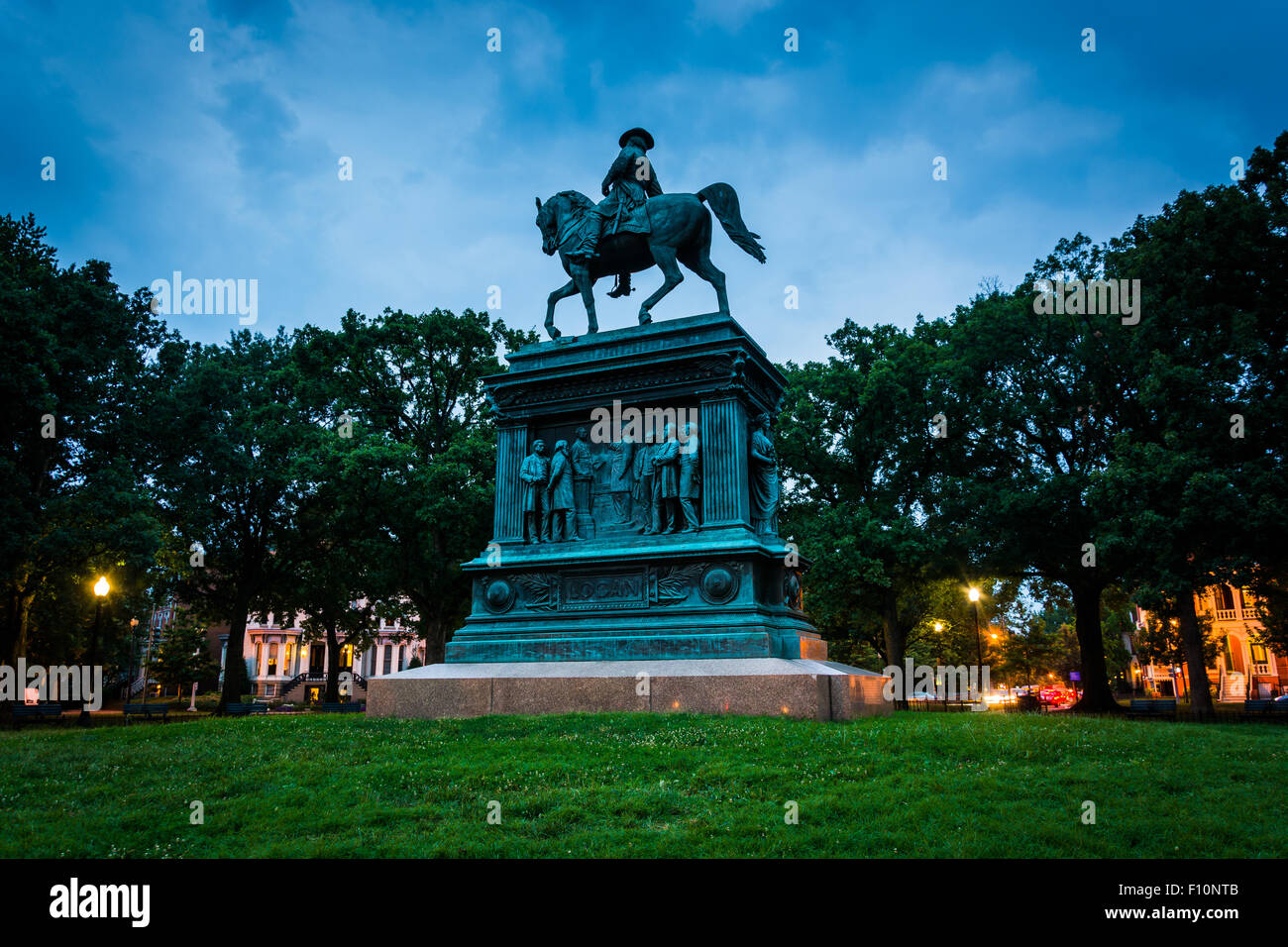 Statue von Generalmajor John A. Logan, Logan Circle, in Washington, DC. Stockfoto