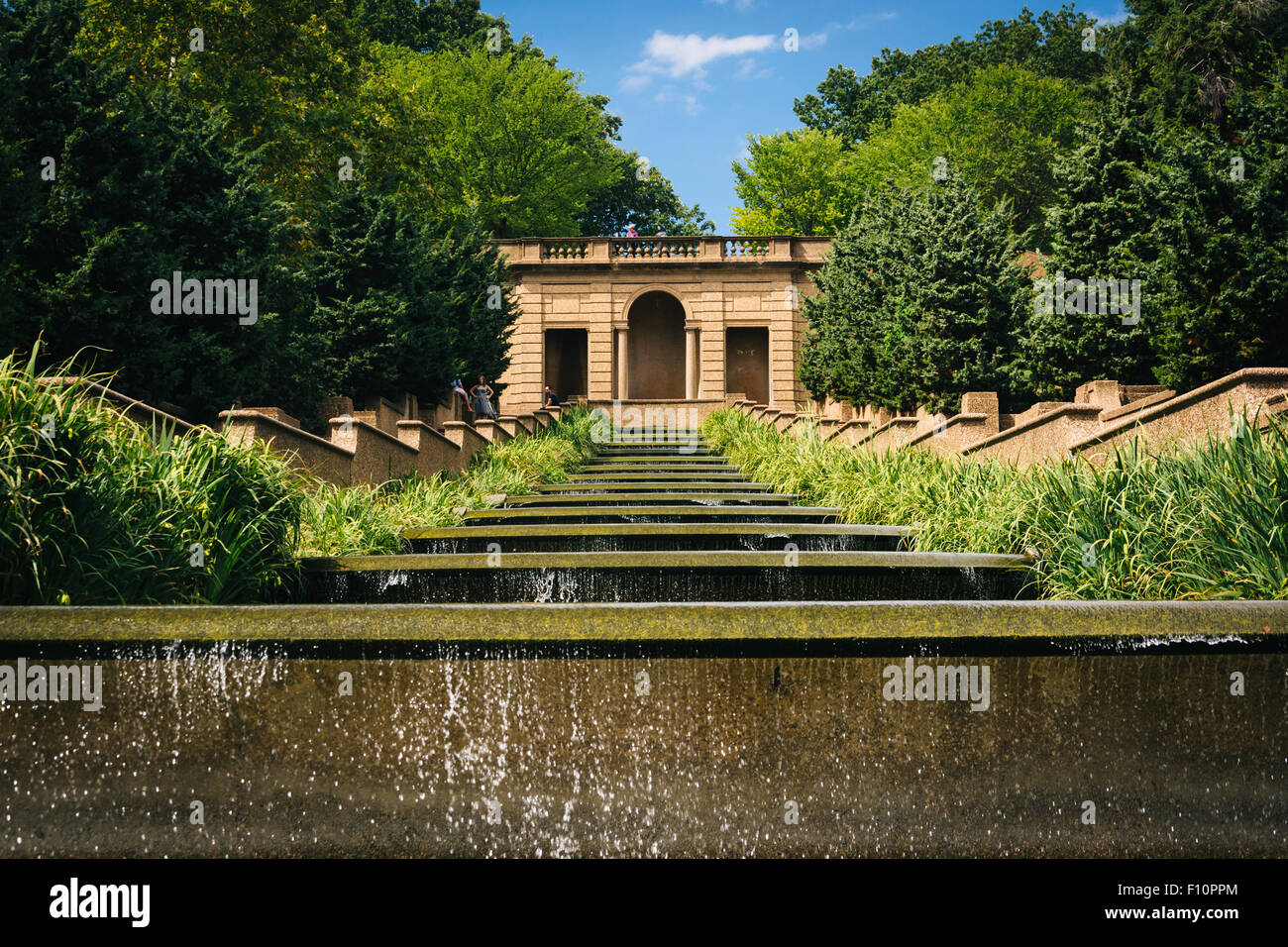 Kaskadenbrunnen im Meridian Hill Park in Washington, DC. Stockfoto