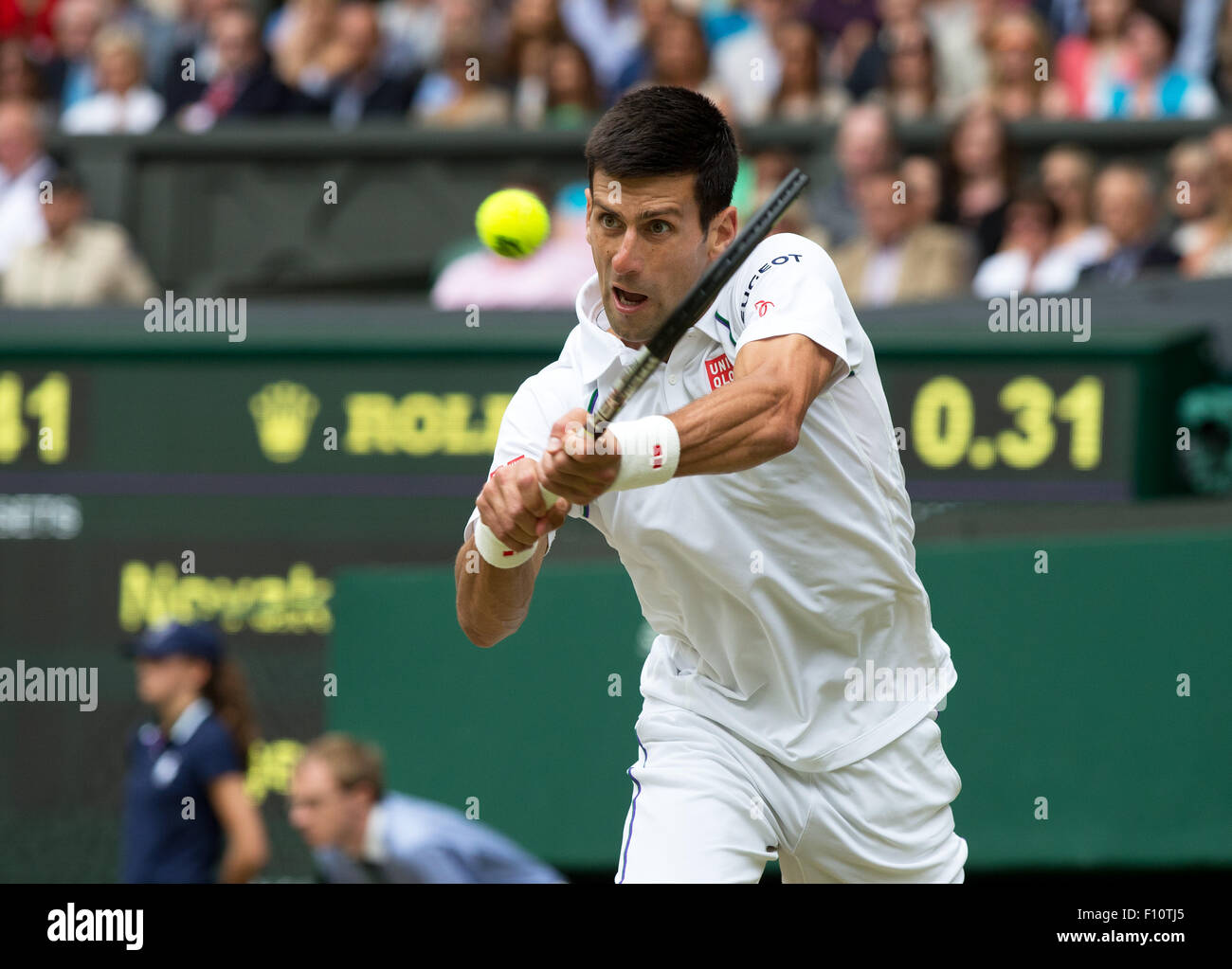 Novak Djokovic (SRB), Wimbledon Championships 2015, London, England. Stockfoto