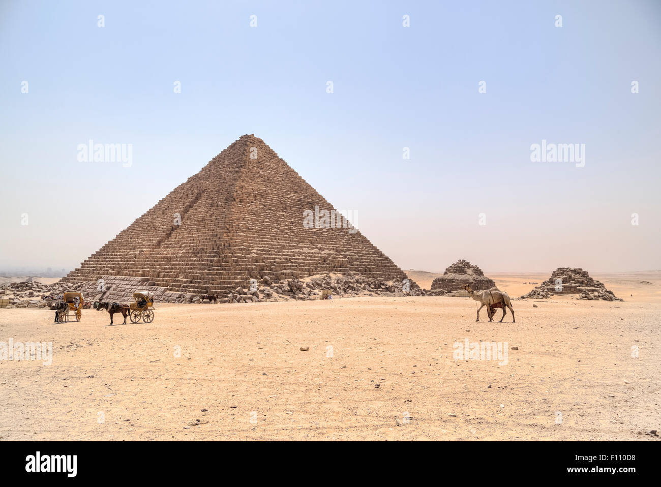 Pyramide des Mykerinos, Gizeh, Kairo, Ägypten, Afrika Stockfoto