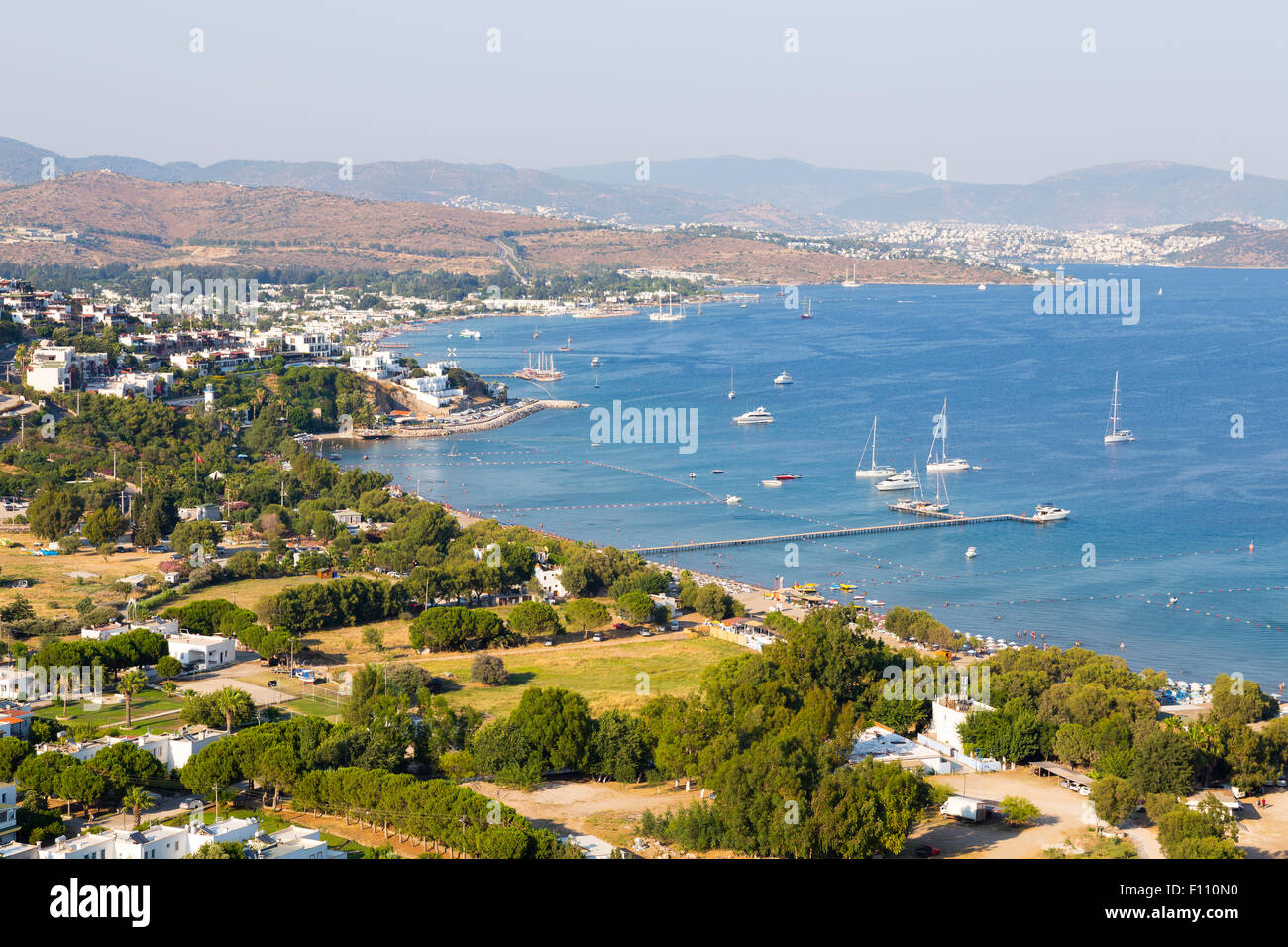 Luftaufnahme von Ortakent Yahsi Bucht in der Nähe von Bodrum, Türkei Stockfoto