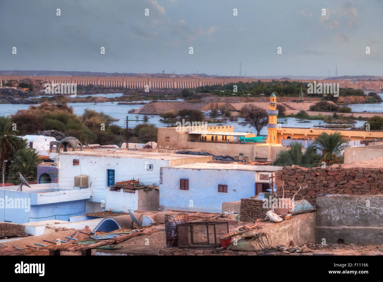 Nubian Village, Aswan, niedrigen Damm, Ägypten, Afrika Stockfoto