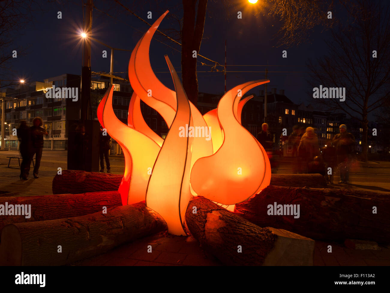 Lichtkunst an der Amsterdamer Lichterfest. Es ist ein Winter-Licht-Festival für alle. Für mehr als f Stockfoto