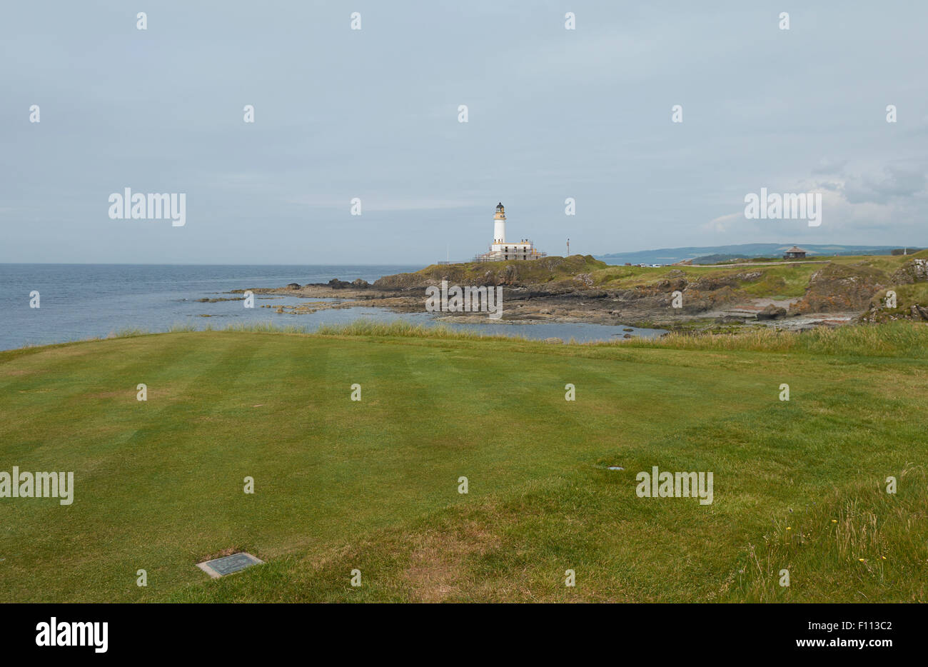 Trump Turnberry Resort - Turnberry Leuchtturm mit Blick auf den Abschlag - Küste von Ayrshire, Schottland, UK Stockfoto