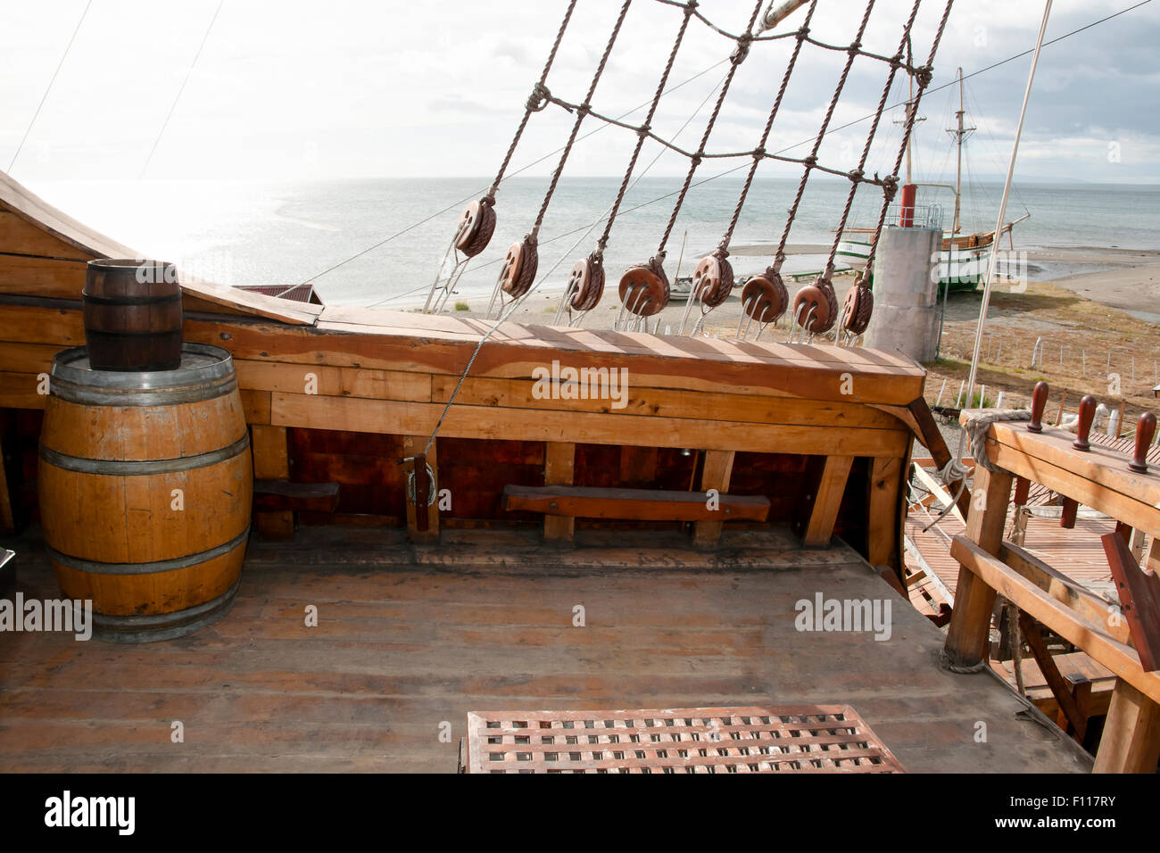 Magellan Holzschiff - Punta Arenas - Chile Stockfoto