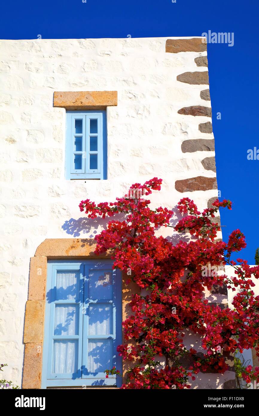 Lokale Architektur, Patmos, Dodekanes, griechische Inseln, Griechenland, Europa Stockfoto