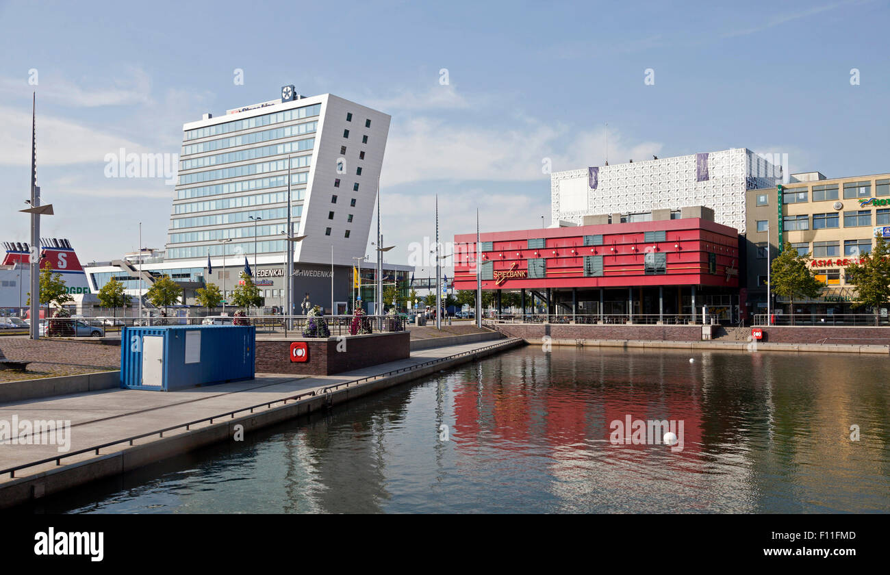 Casino und Gebäude der Stena Line, Schwedenkai, Kiel, Schleswig-Holstein, Deutschland Stockfoto