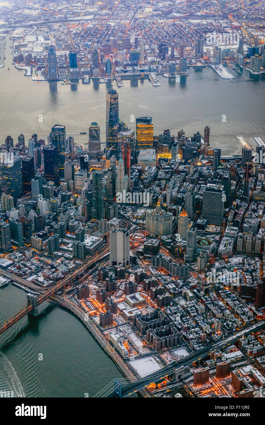 Luftaufnahme des Stadtbild von New York, New York, Vereinigte Staaten von Amerika Stockfoto
