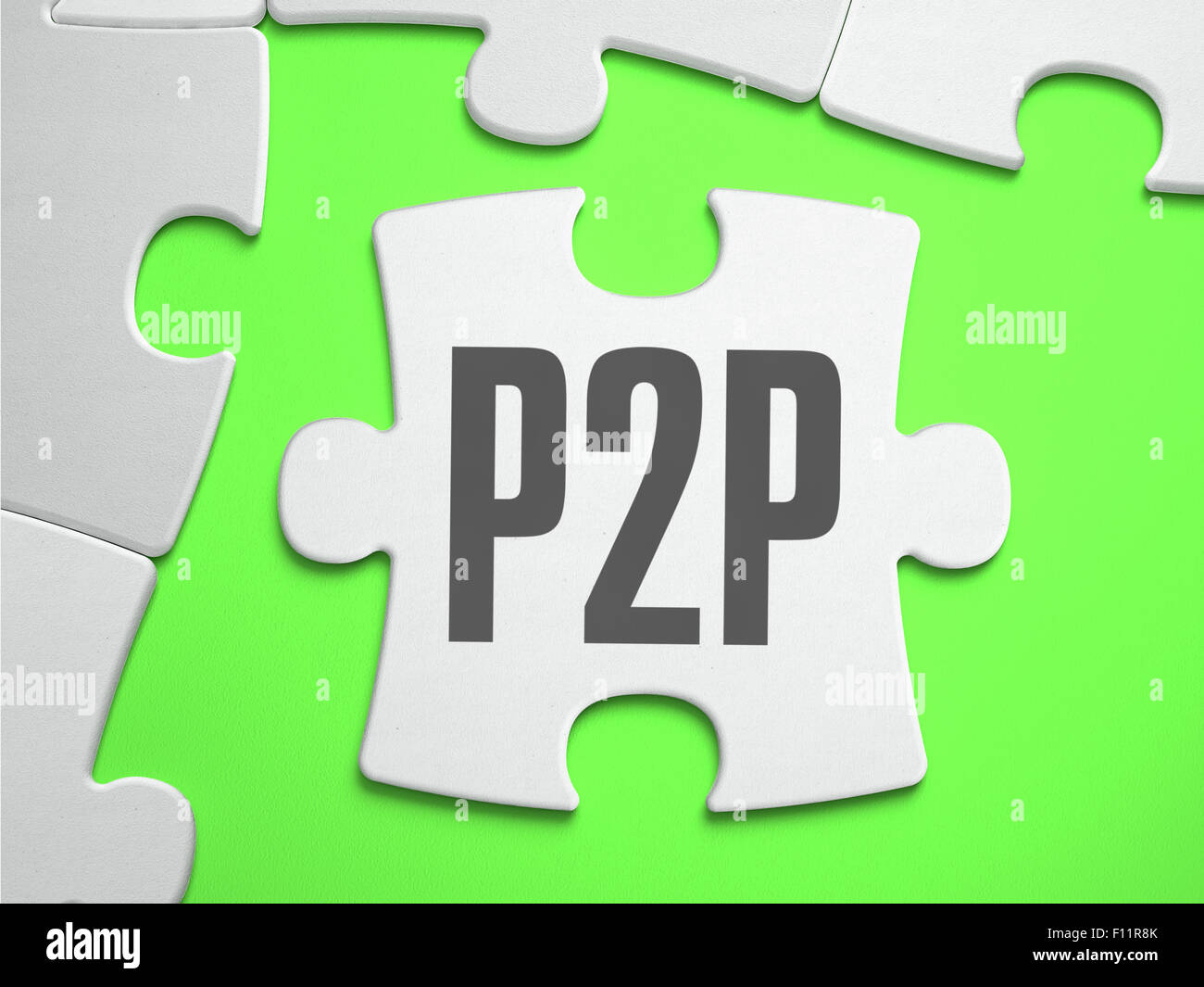 P2P - Puzzle mit fehlenden Teile. Stockfoto