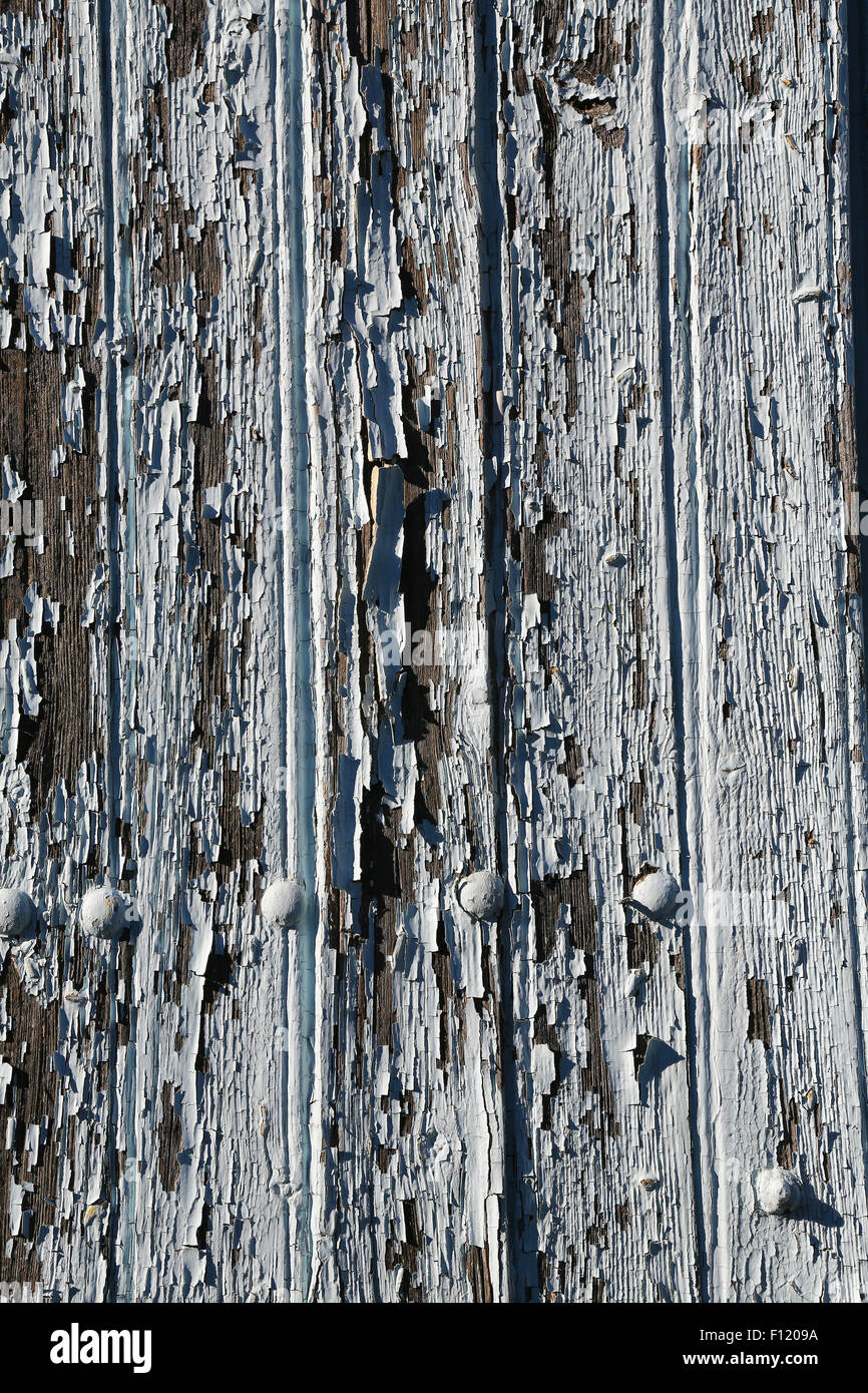 alte weiße Farbe Peeling aus Holz Stockfoto
