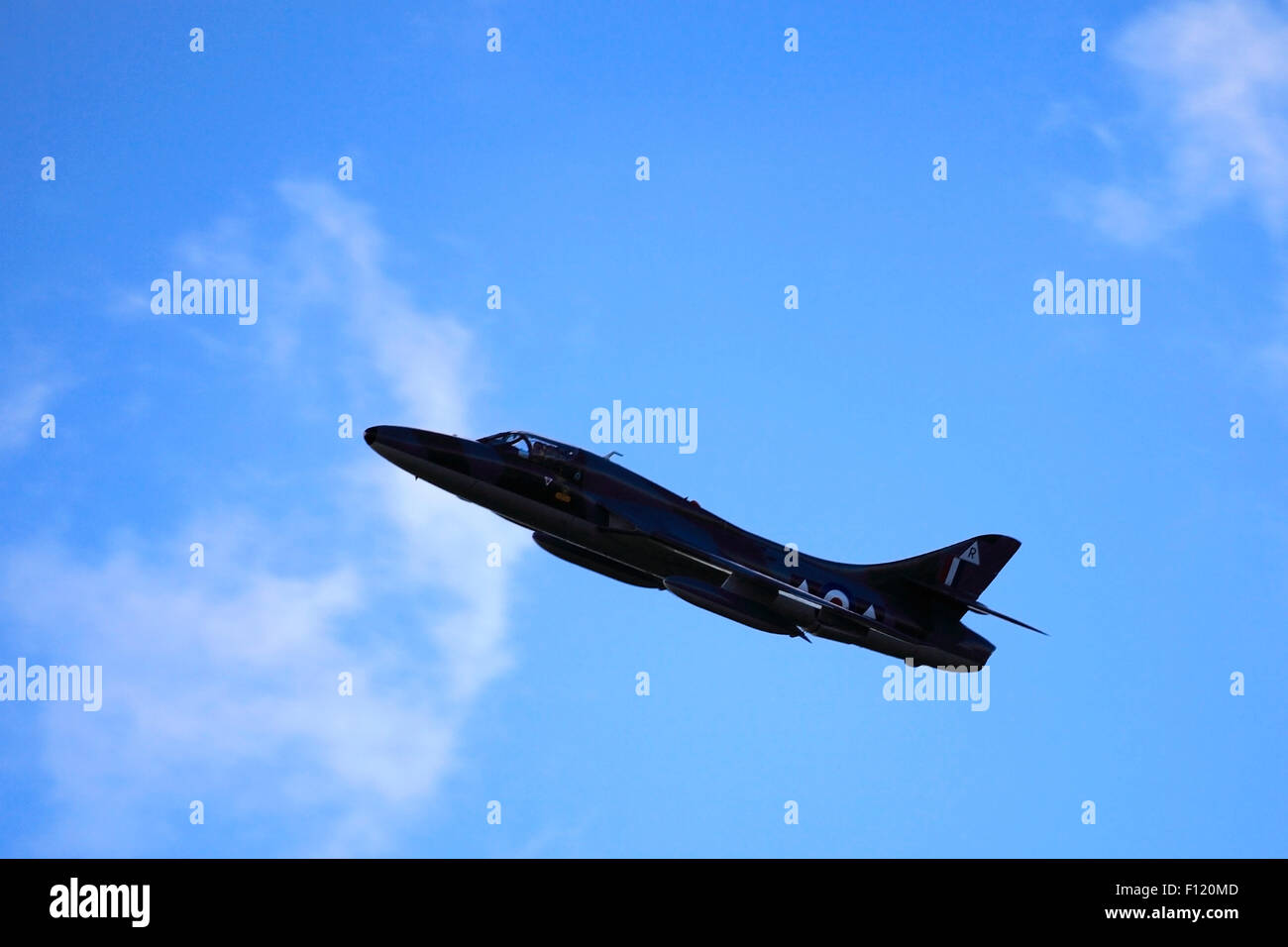 Dies ist die in Autos auf A27 in West Sussex abgestürzt während seiner Anzeige bei Shoreham zweisitziges Hawker Hunter T.Mk.7 WV372 Stockfoto