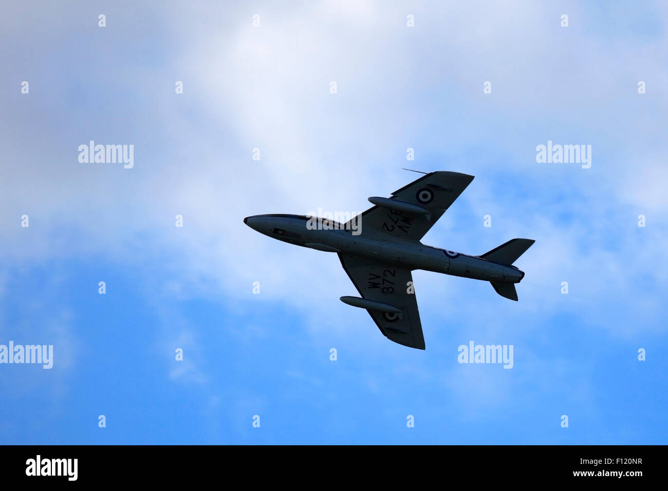 Dies ist die in Autos auf A27 in West Sussex abgestürzt während seiner Anzeige bei Shoreham zweisitziges Hawker Hunter T.Mk.7 WV372 Stockfoto