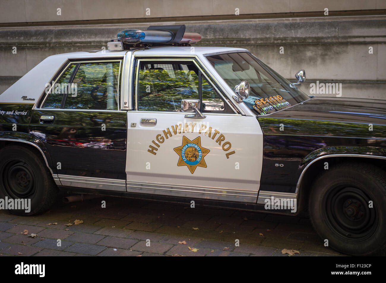 Klassische California Highway Patrol Polizeiauto. Stockfoto