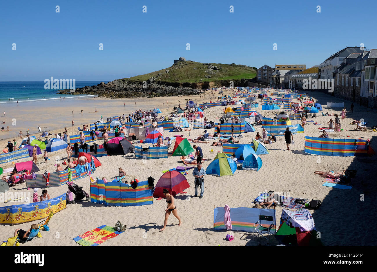 St Ives Strand, Cornwall, England Stockfoto
