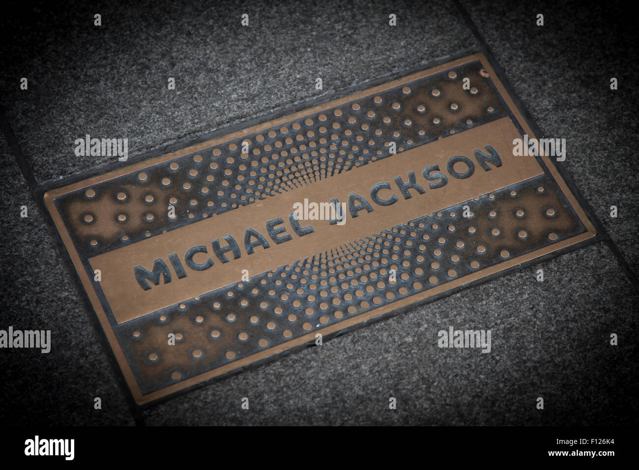 Michael Jackson-Pflaster-Platte vor berühmten Apollo Theater in Harlem New York City Stockfoto