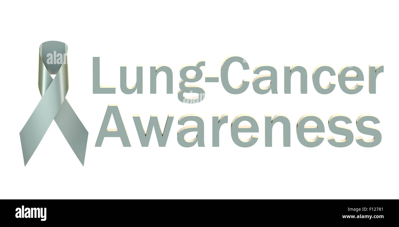 Pearl Ribbon Lungenkrebs Bewusstsein isoliert auf weißem Hintergrund Stockfoto