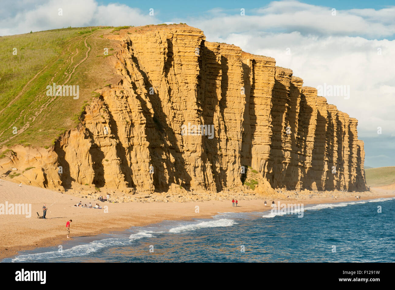 Die Klippen der "Jurassic Coast" im Osten von West Bay in der Nähe der Stadt Bridport, Dorset, England, UK. Stockfoto