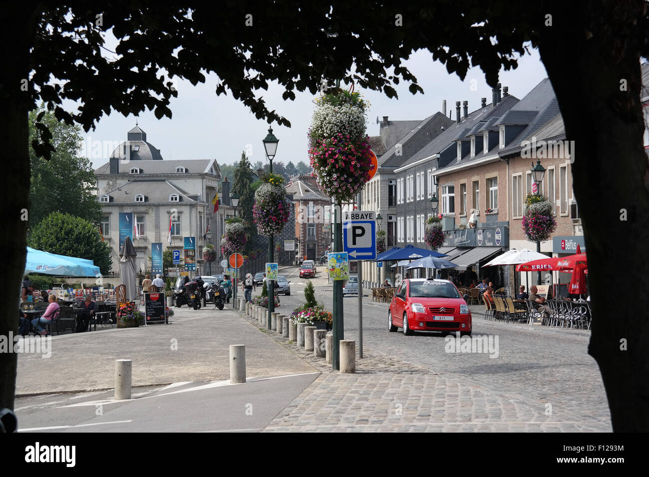 Street View von Stavelot Stockfoto