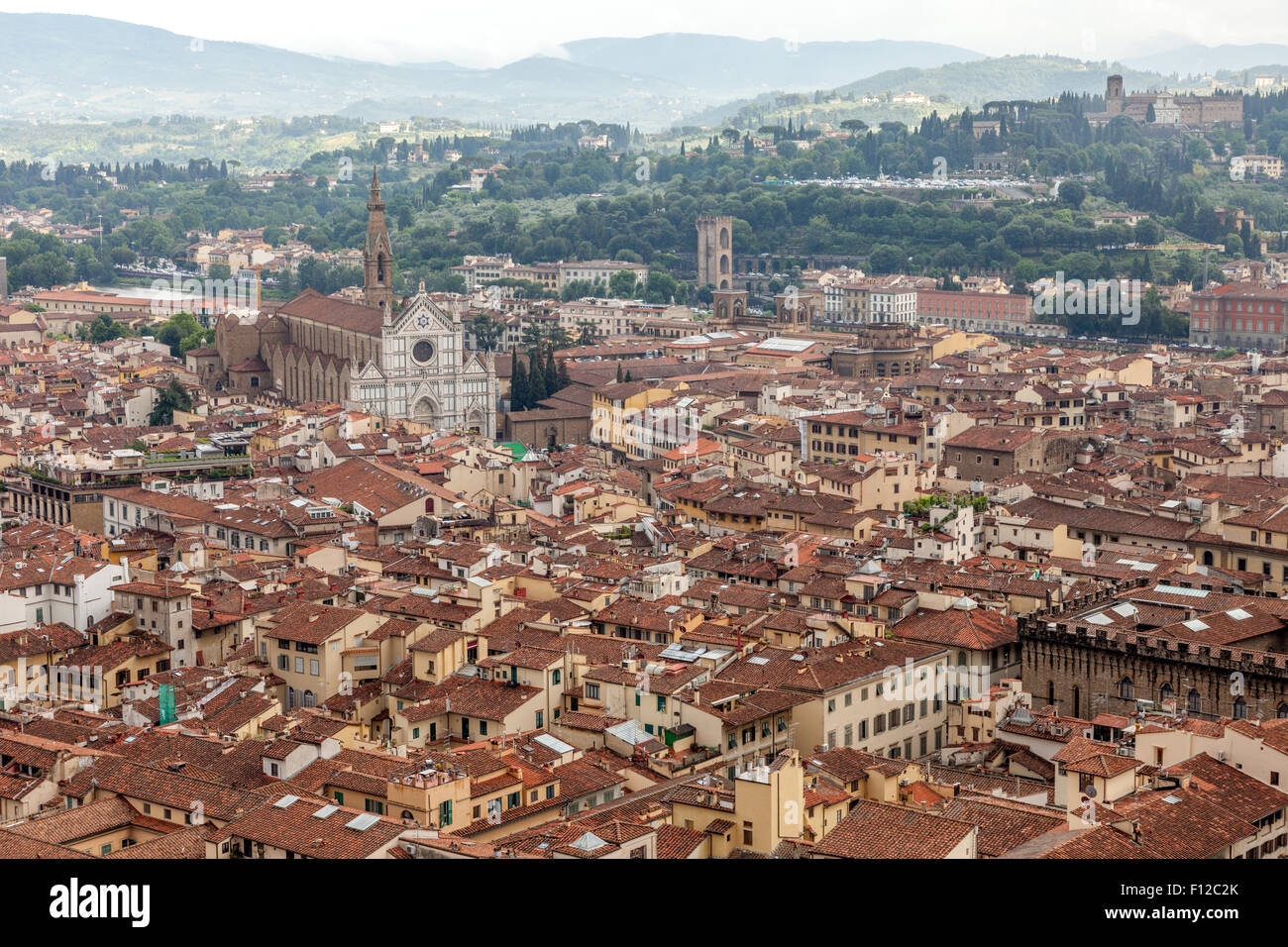 Malerische Aussicht von Giottos Campanile Piazza Duomo Stockfoto