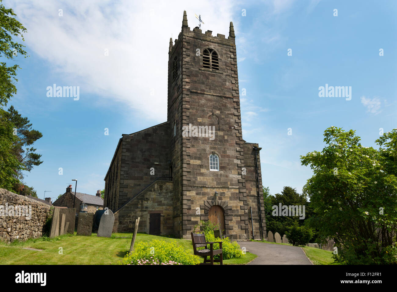 Die Kirche St. Bartholomäus, Longnor, Staffordshire, Peak District National Park, England, Vereinigtes Königreich. Stockfoto