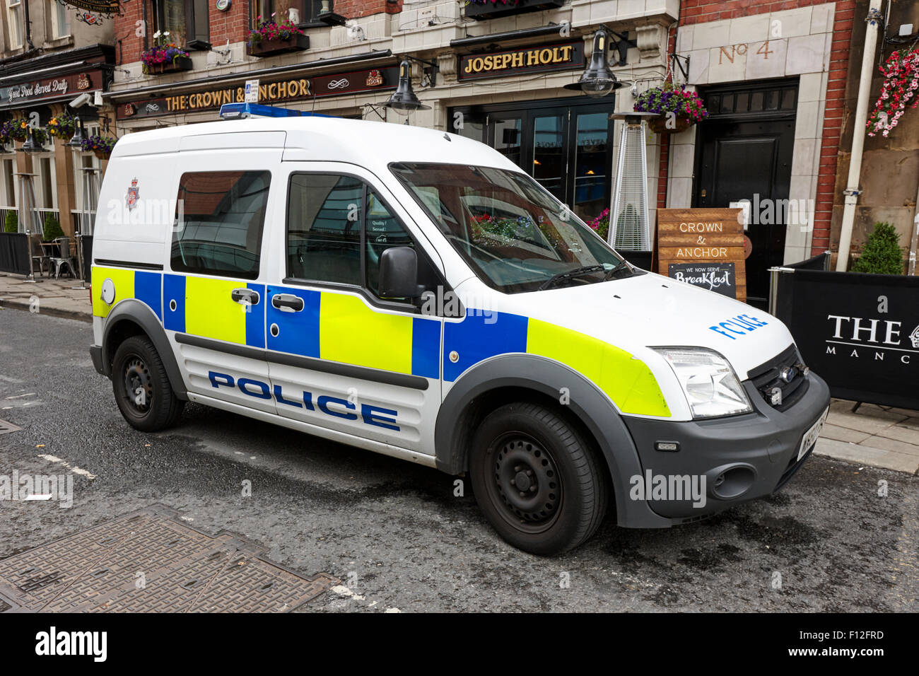 größere Manchester Polizei Patrouille Kleintransporter Ford Transit connect uk Stockfoto