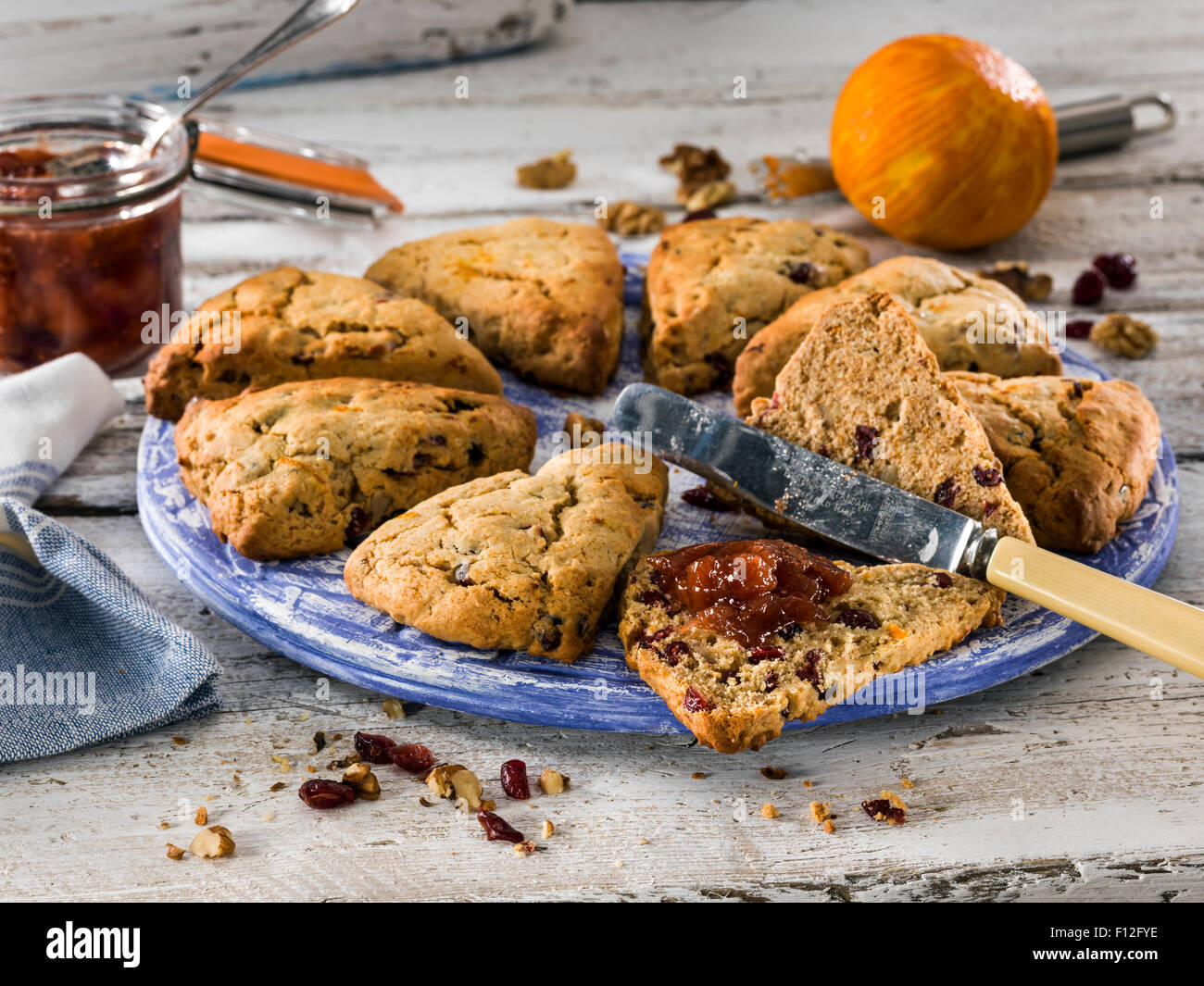 Cranberry scones Stockfoto