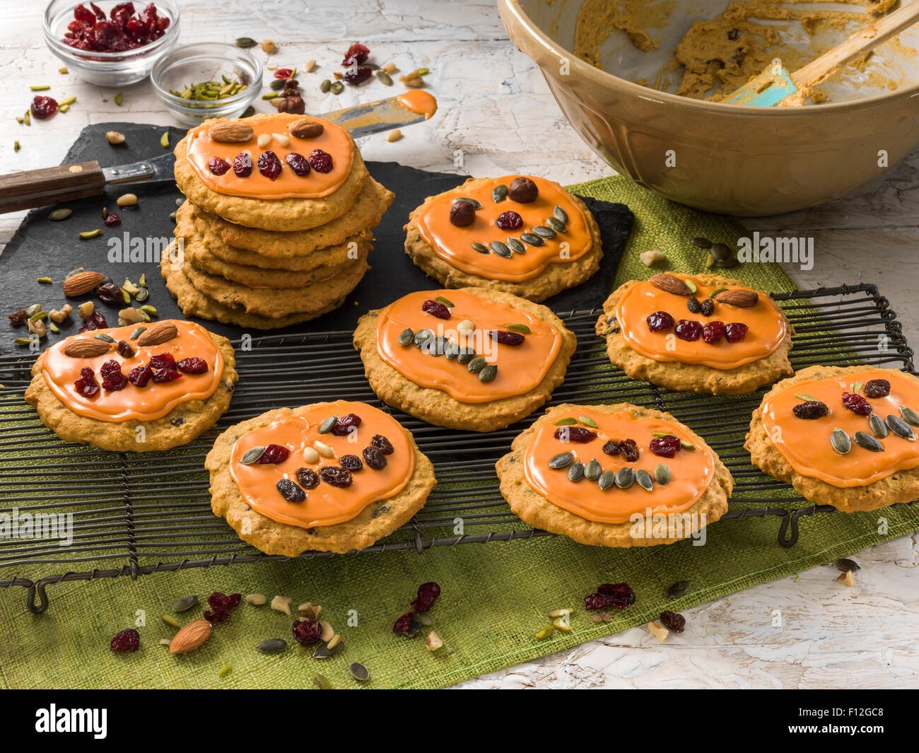 Kürbis cookies Stockfoto