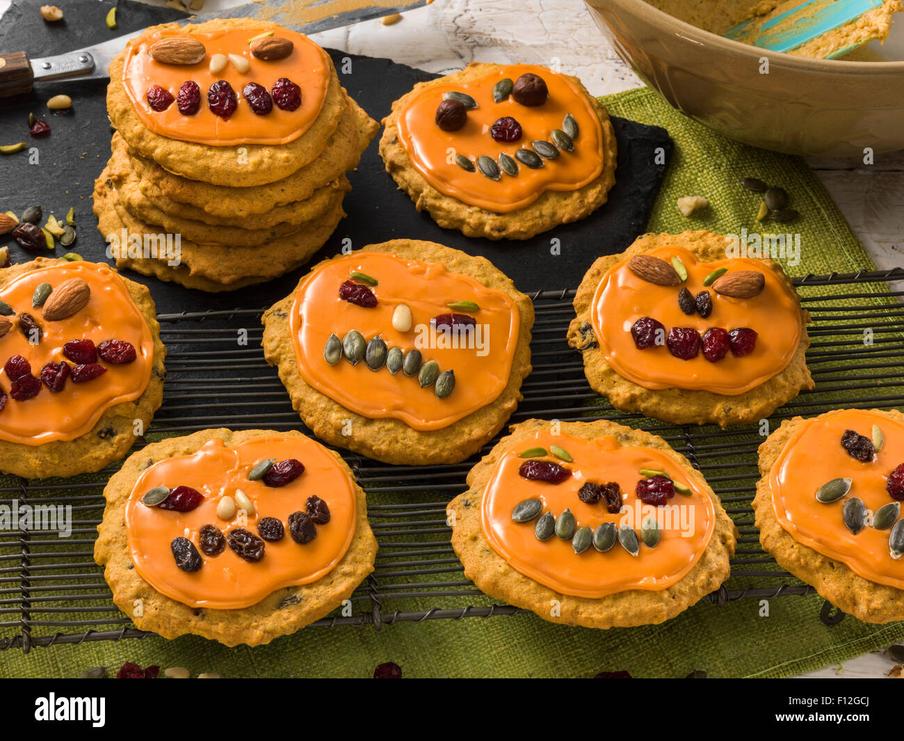 Kürbis cookies Stockfoto