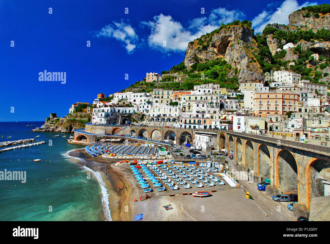malerischen Dorf Atrani - Smalfi Küste von Italien Stockfoto