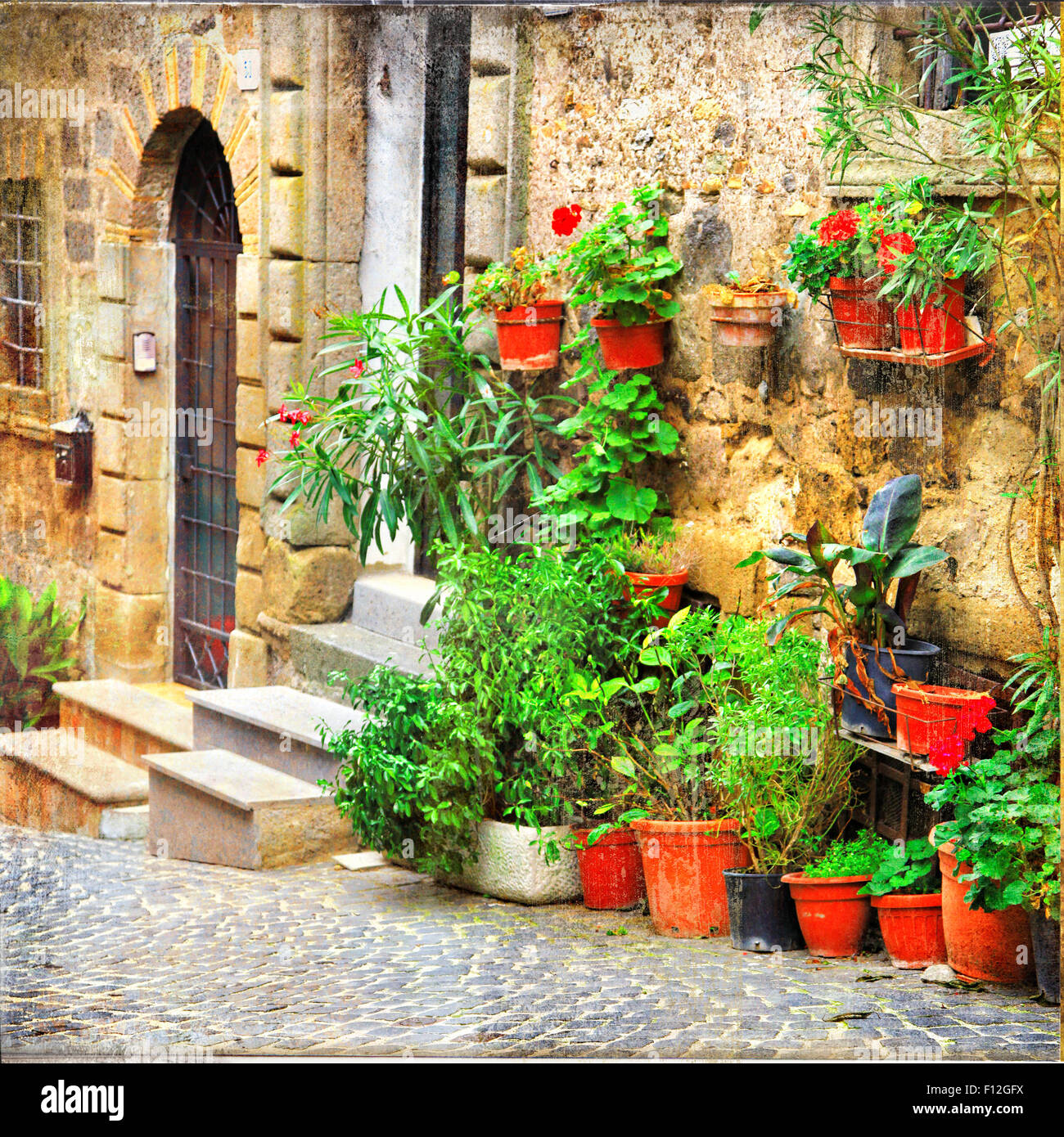 authentische italienische Dörfer - mittelalterliche Casperia Rieti Provinz Stockfoto