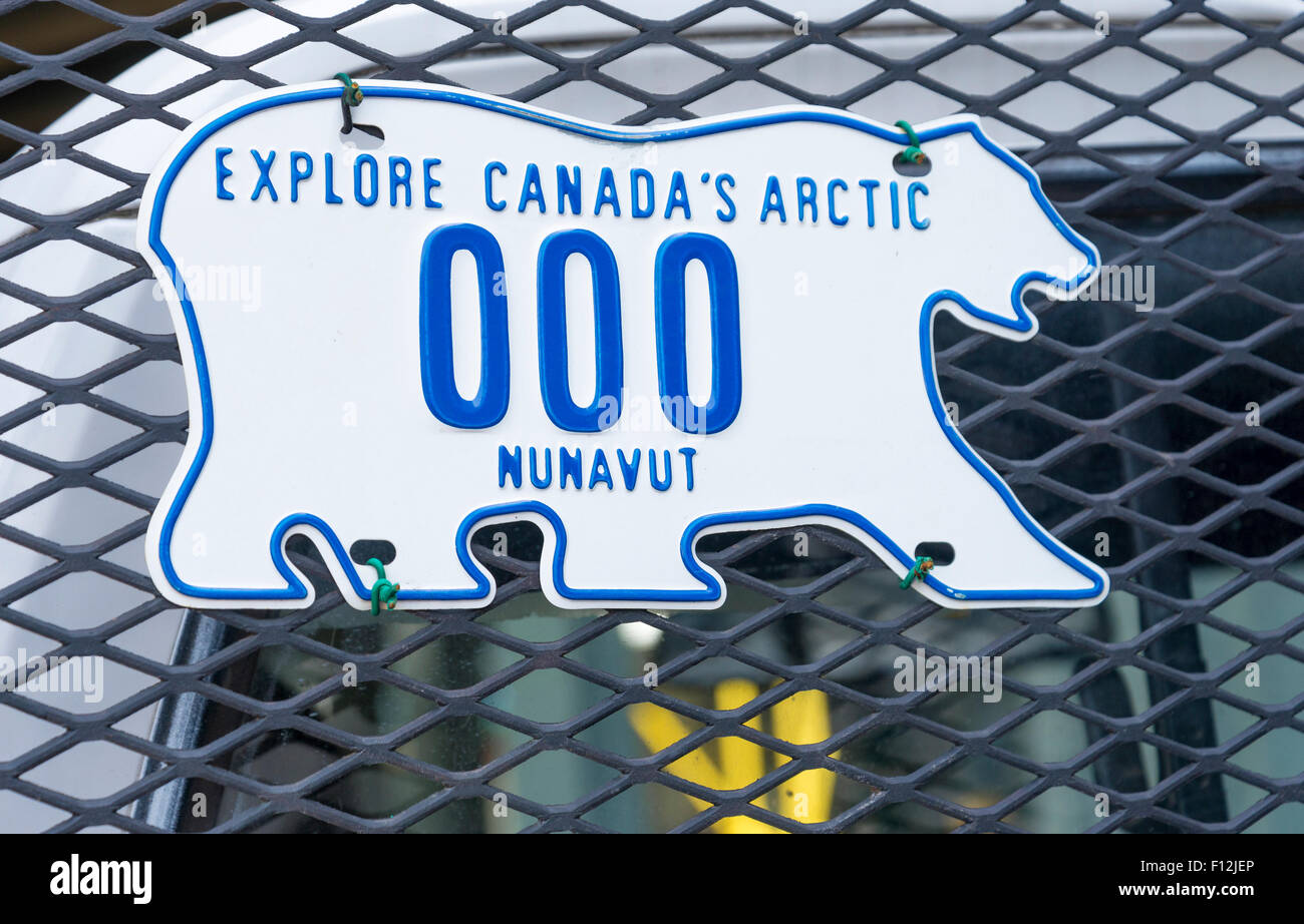 Nunavut-Kfz-Kennzeichen Stockfoto