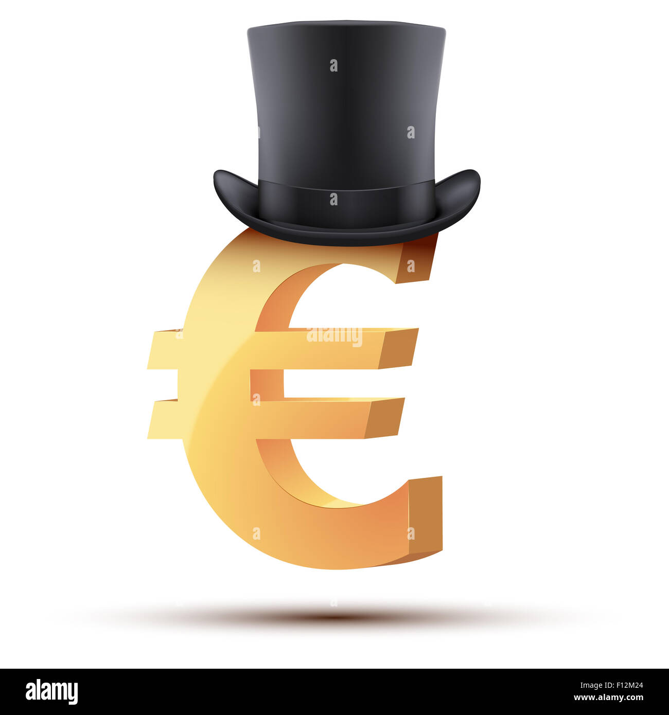 Symbol des Europäischen Euro im Zylinder. Stockfoto