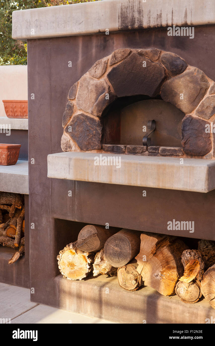 Pizza-Ofen, Roblar Weingut Santa Ynez, Kalifornien Stockfoto