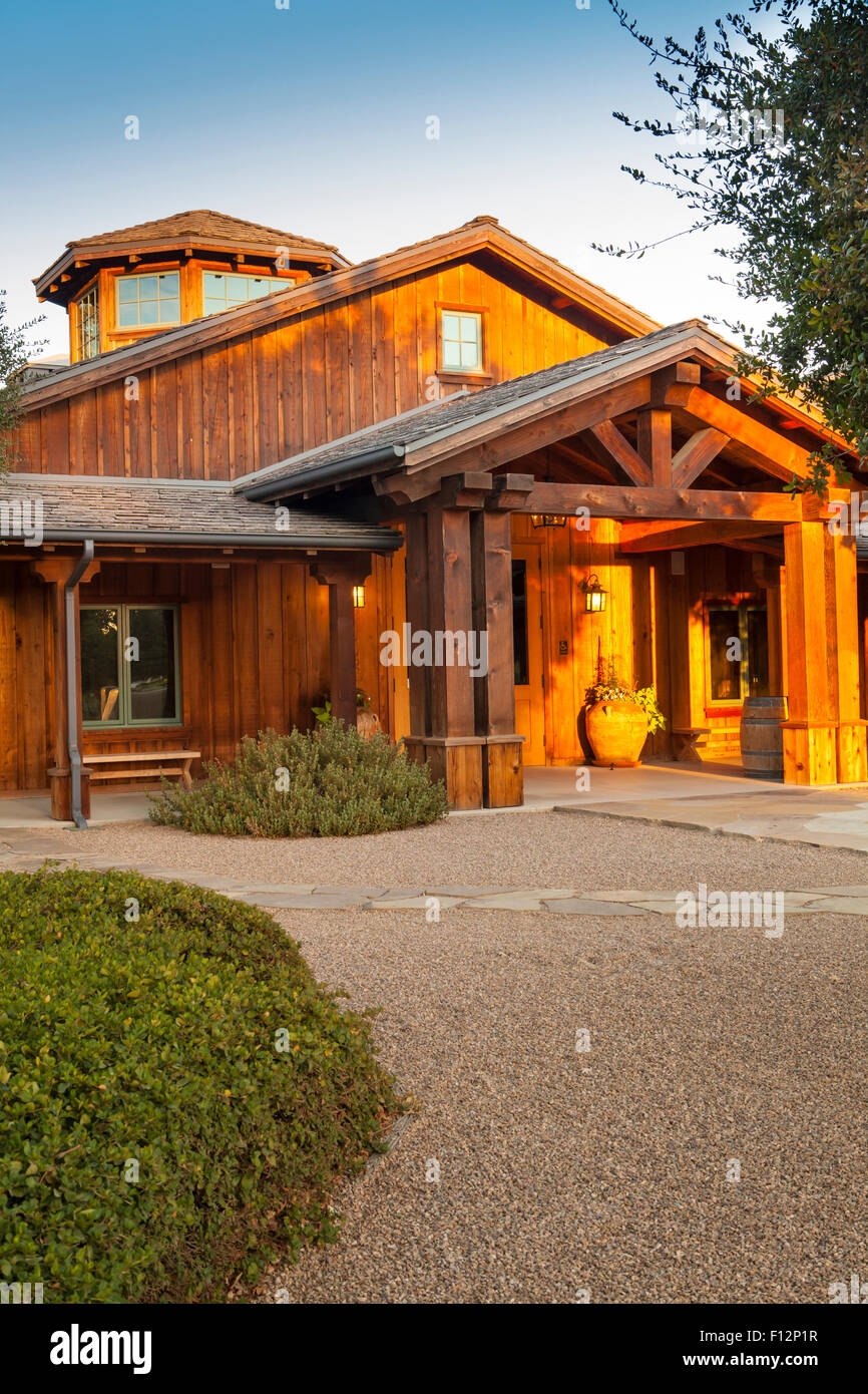 vor dem Eingang zu Roblar Weingut Santa Ynez Valley, Kalifornien Stockfoto