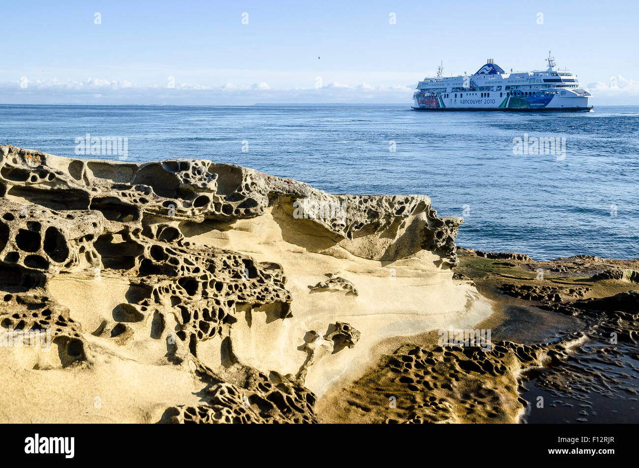 BC Fähren in Active Pass verläuft Galiano Island, British Columbia, Kanada Stockfoto