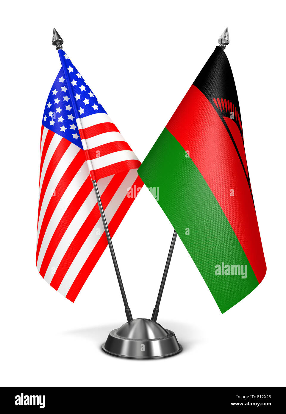 USA und Malawi - Miniatur-Flags. Stockfoto