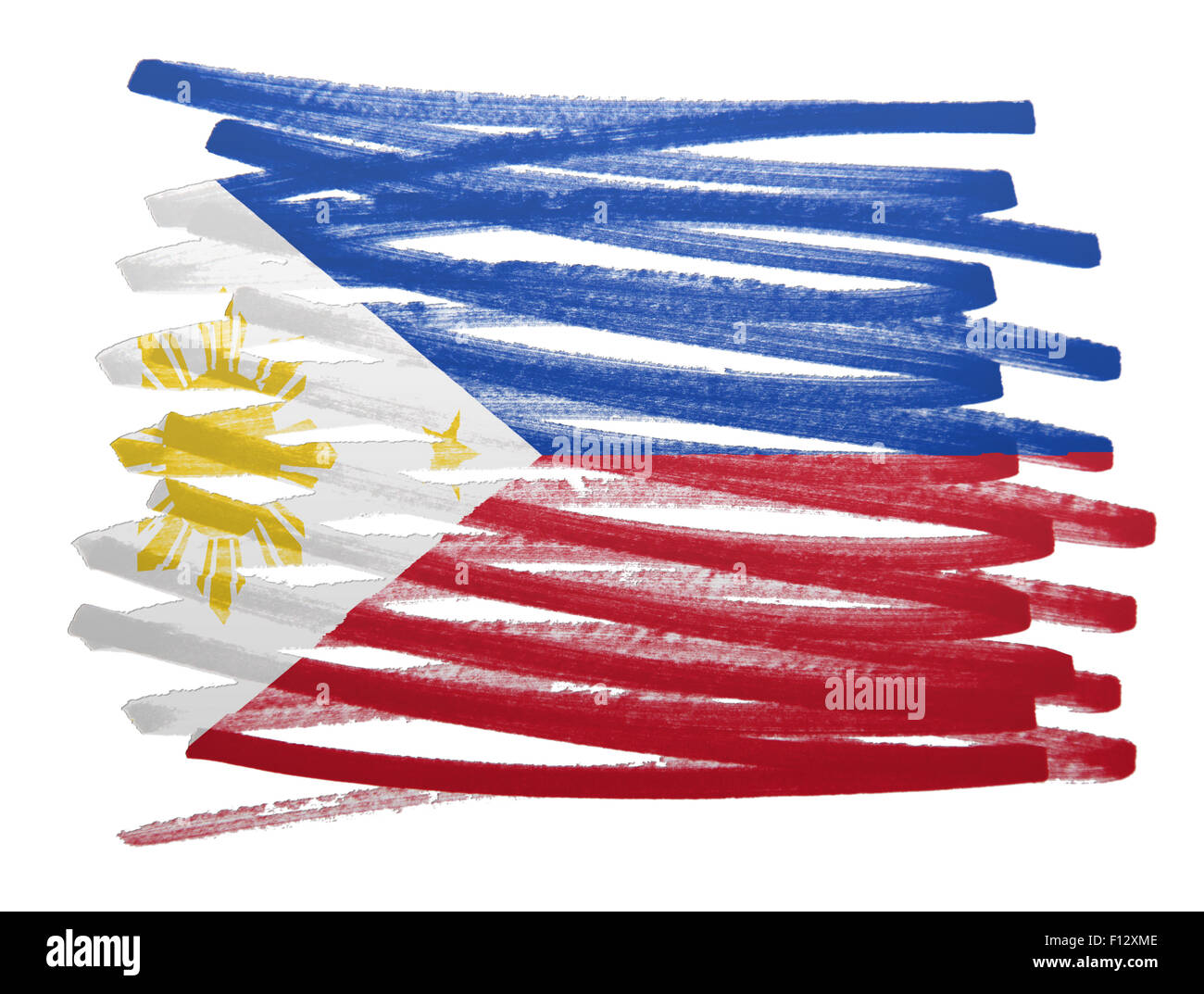 Abbildung der Flagge gemacht mit Stift - Philippinen Stockfoto