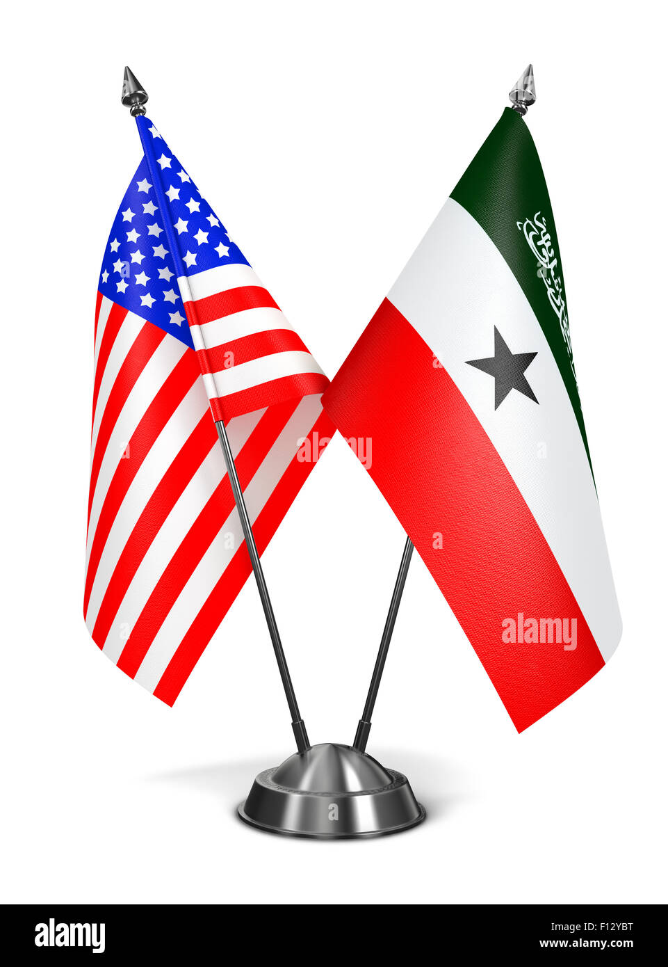 USA und Somaliland - Miniatur-Flags. Stockfoto